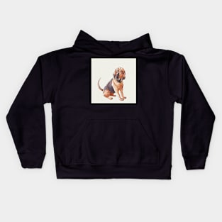 Watercolor Bloodhound Kids Hoodie